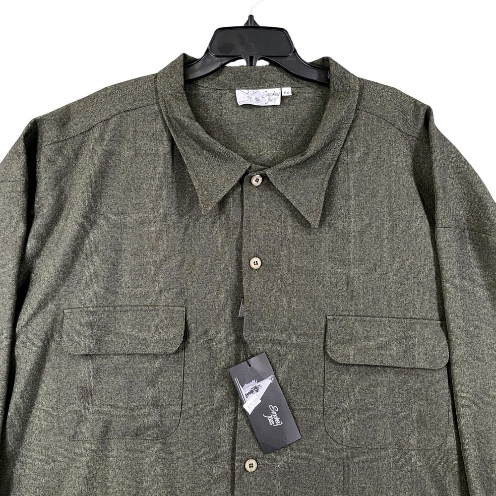 Smokey Joes Button Down Pachuco Shirt Mens 6X Olive Rockabilly Zoot Wear